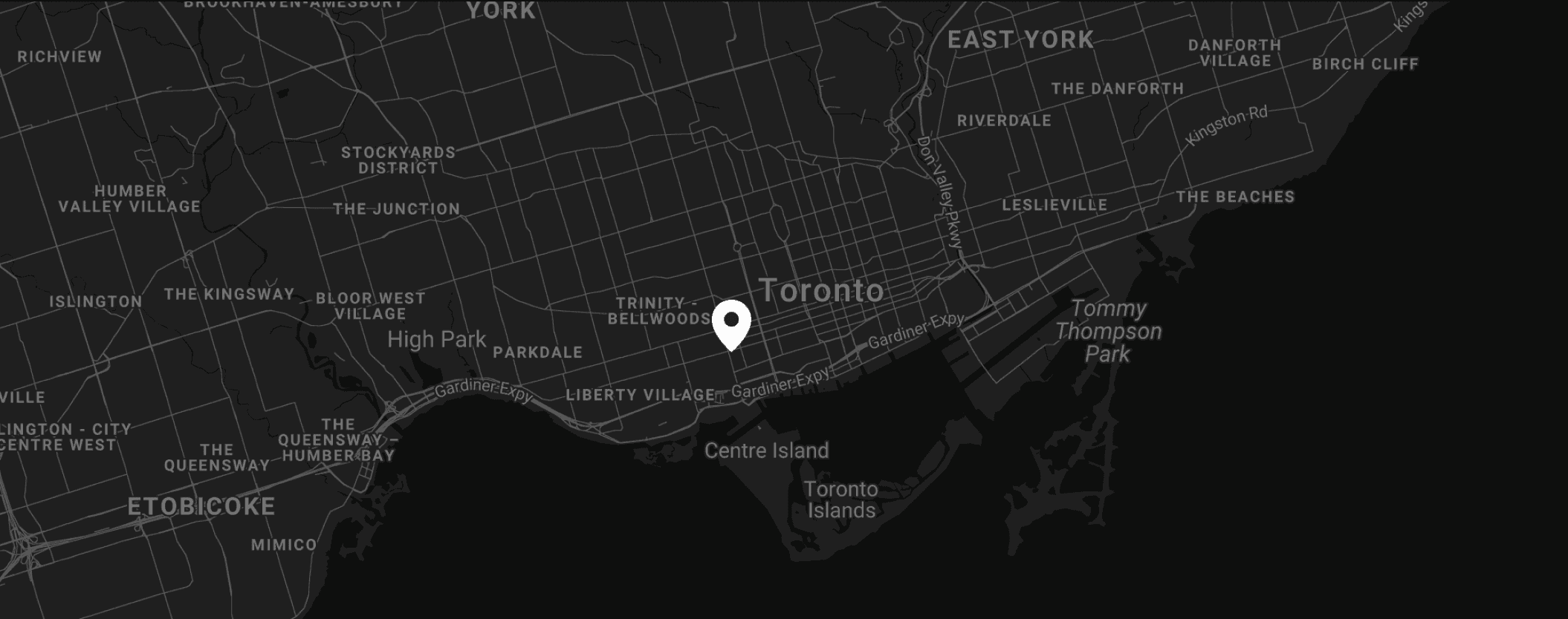 Map showing Ultraviolet at 1096 Queen St W, Toronto